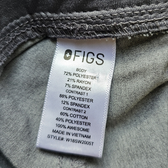 FIGS gray jogger scrub pants string tie Size L - Picture 7 of 8